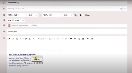 microsoft teams online meeting link