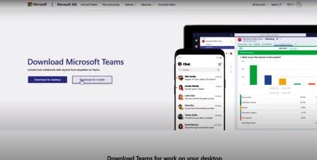 Microsoft teams download options