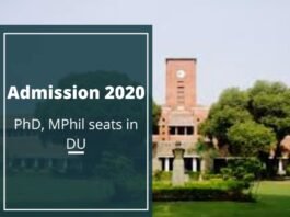 Admission 2020: PhD, MPhil seats in DU