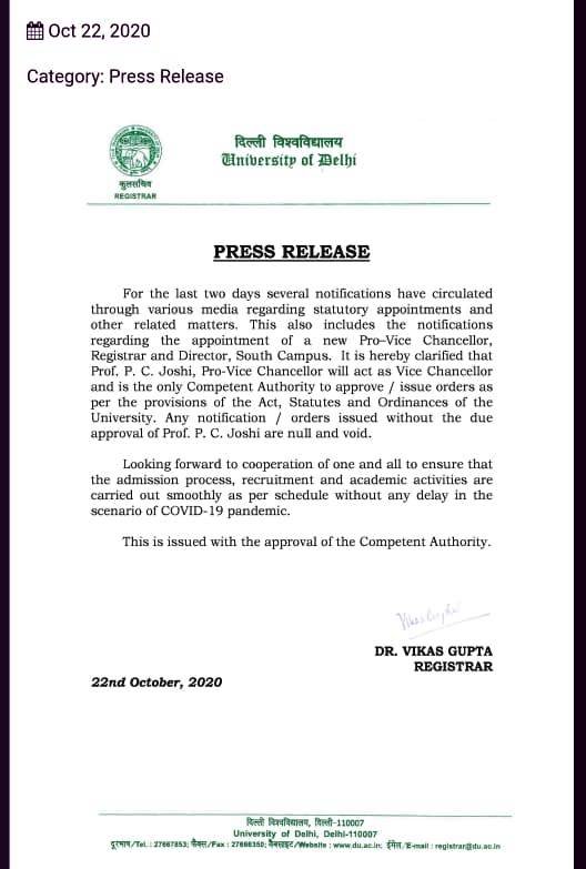 DU PRESS RELEASE 22 OCTOBER 2020 FOR PRO-VC AND VC