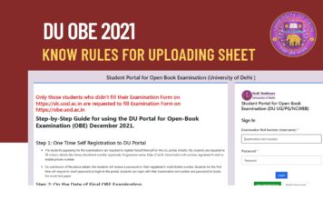 DU OBE 2021 | DU OBE December 2021, Know rules for uploading sheet DU OBE 2021