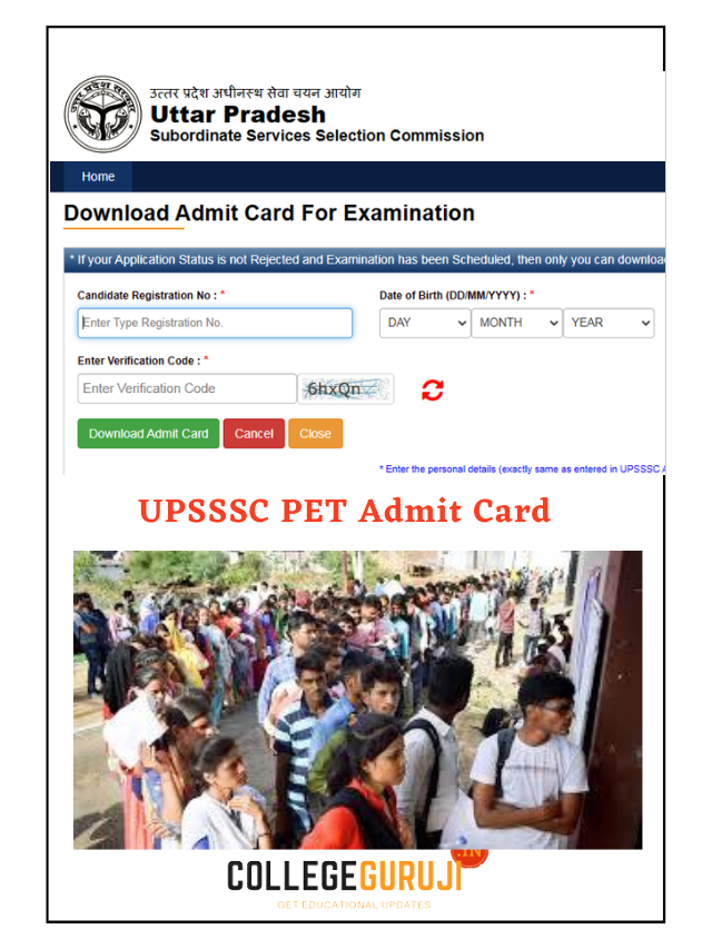 UPSSSC PET Admit Card Download Link