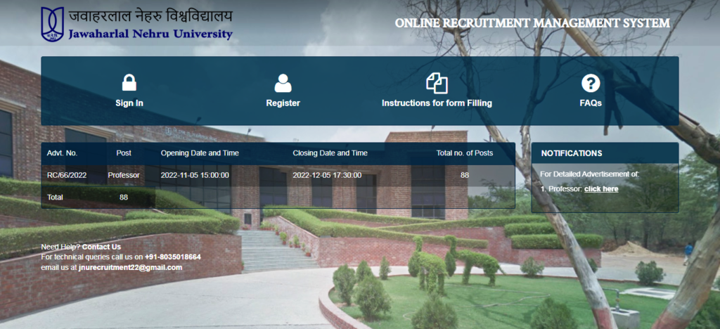 Jawaharlal Nehru University Recruitment, JNU New Delhi Invited ...